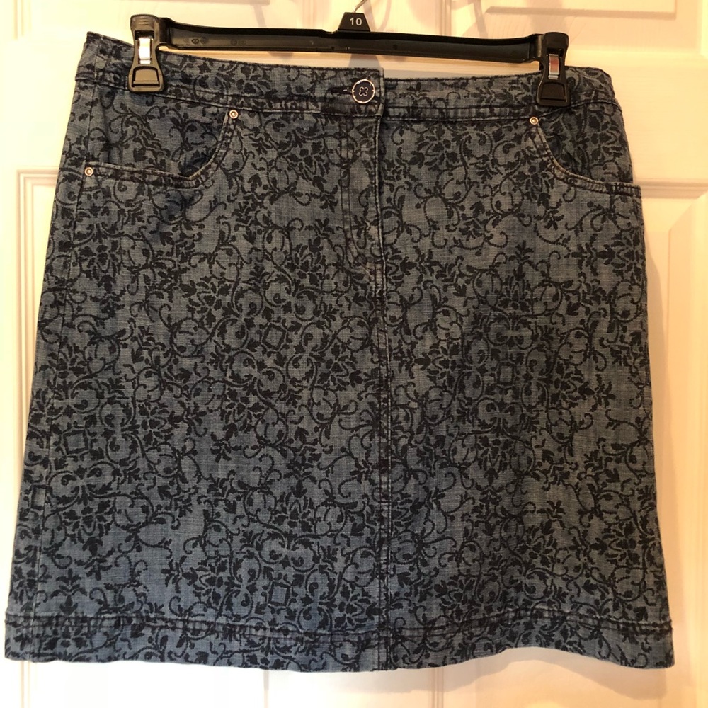 Print Denim skort